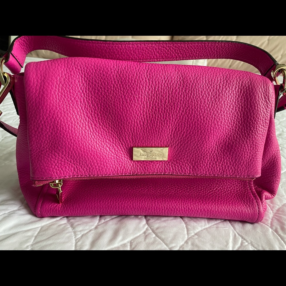 Kate Spade Hot Pink leather crossbody w/top handle